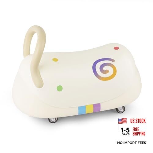 Toddler Balance Ride-On Toys, Kids Wiggle Car with Quiet PU Wheels & Anti White