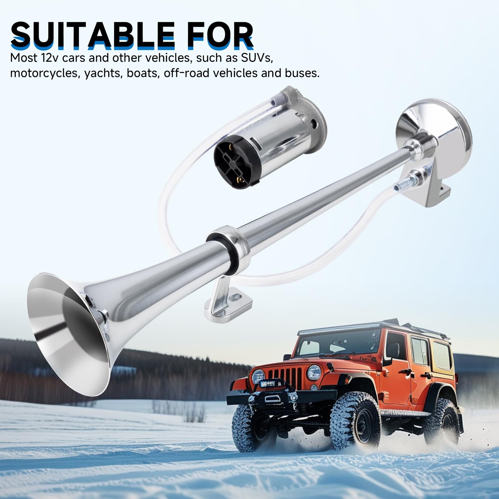 Train Horn for Truck 12v 150db Loud Air Horn with Compressor and Switch, Long…