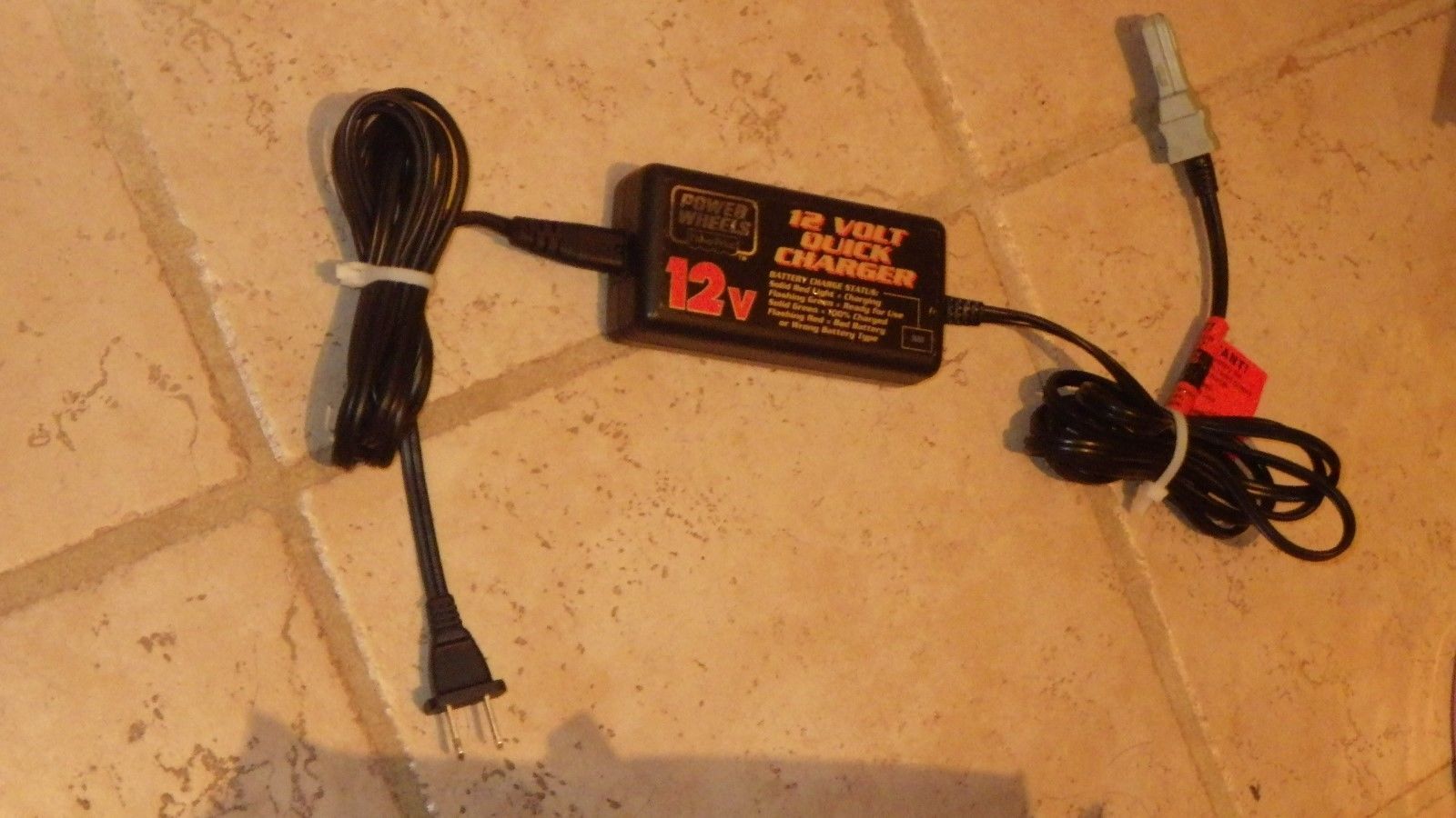 12v 12 volt BATTERY CHARGER Power Wheels adapter plug brick power supply pointed