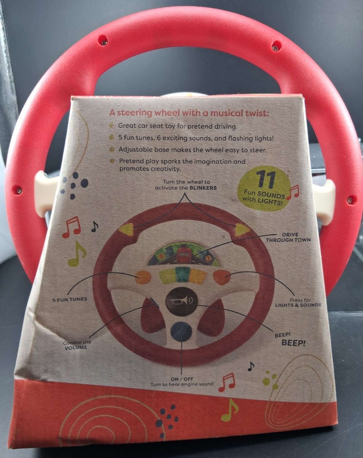 Musical Driving Wheel Toy With Lights & Sounds Great For 2+ Years