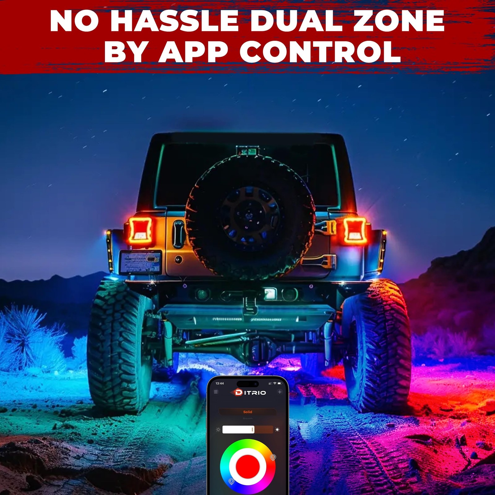 6 Pods Five Sided RGB Rock Lights for Trucks Jeep UTV SUV ATV Golf Cart, Mult…