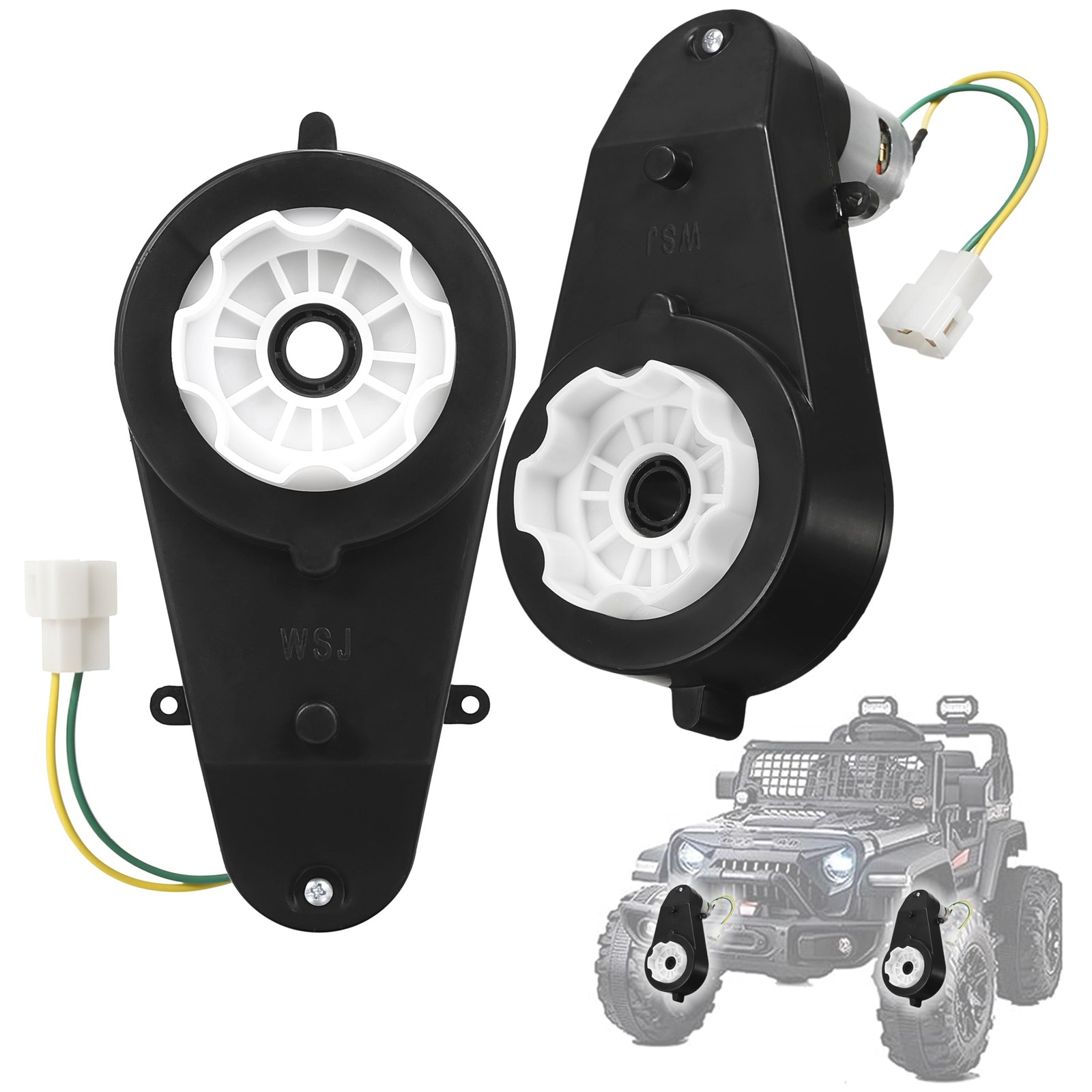 2Pcs 24V 40000RPM Kids Ride On Car Gearbox Motor Power Wheels Upgrade