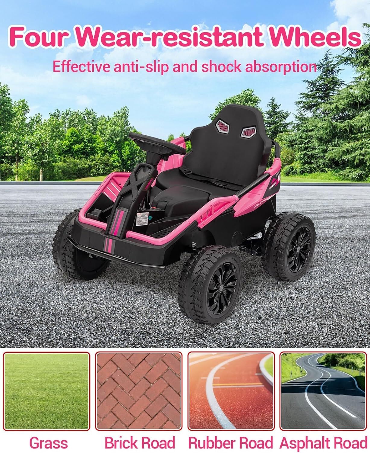 24V Ride On Toys 4WD Power 200W Motors Kids Electric UTV Car with Parent Control