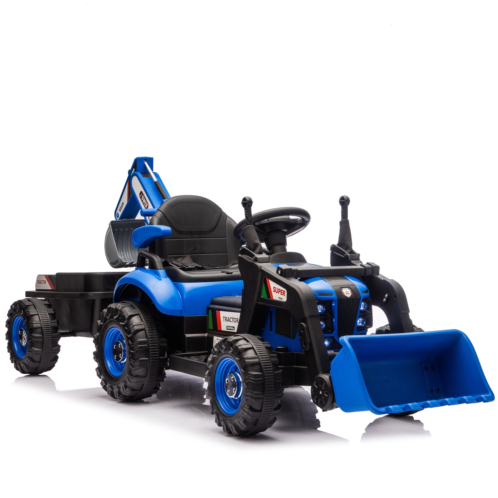 4 in 1 Kids Ride-On Tractor 24V Electric Excavator Dump Truck Bulldozer W/Remote