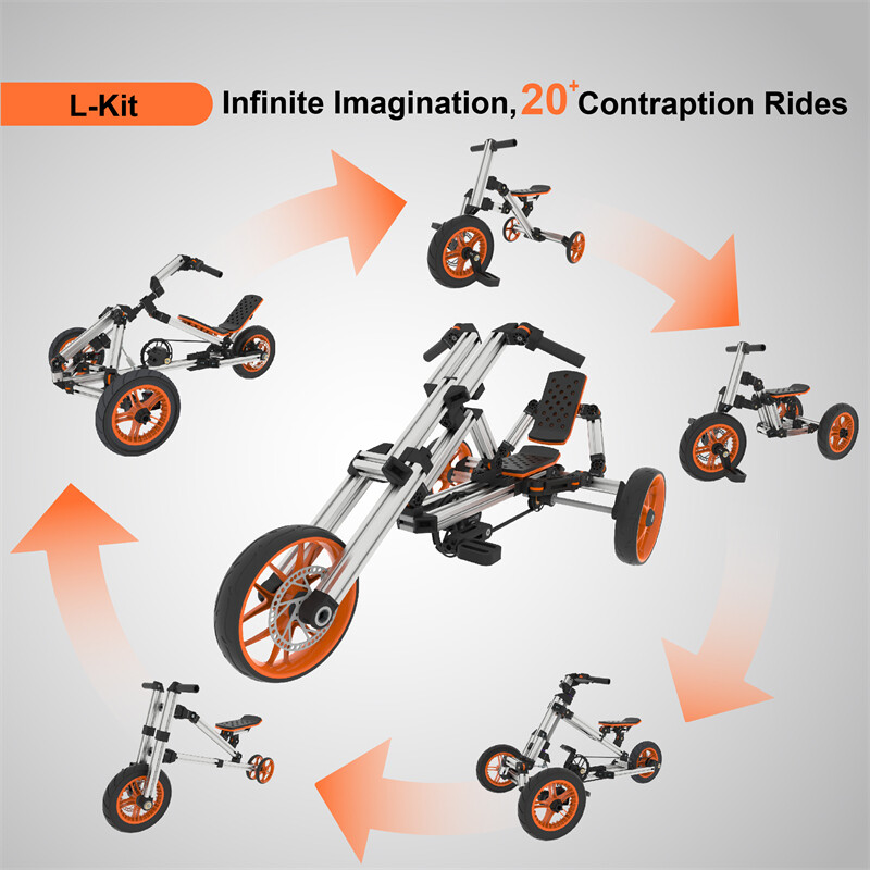 20 in 1 Construction Kit Kids Go Kart Set Sit/Stand Scooter for Kid 1 to 8