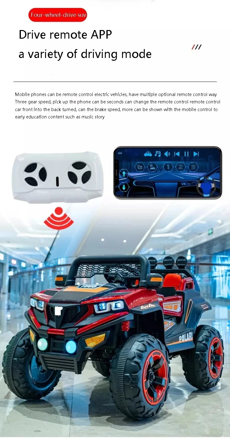 Electric Ride on Car 4 Wheels Motors Car with Music Lights Electric Car for Kid