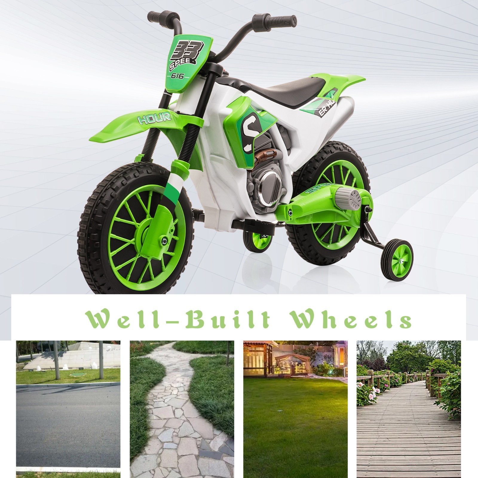 TOBBI Electric Motorcycle for Kids 12V Dirt Bike Ride on Toy Battery Motorbike