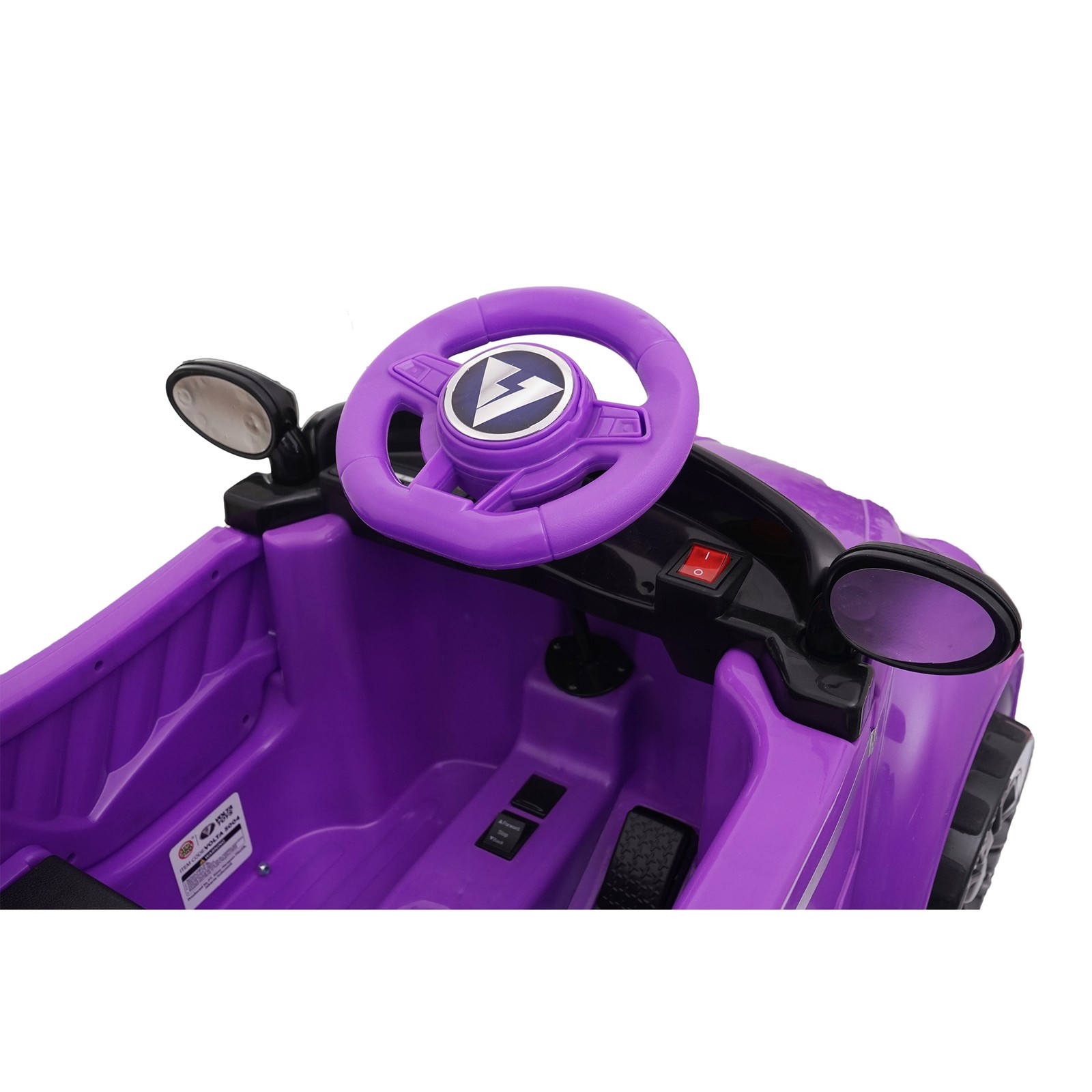 12V Kids Ride On Car Wheel LED USB & Bluetooth Suitable for Kids Aged 2-4 Purple