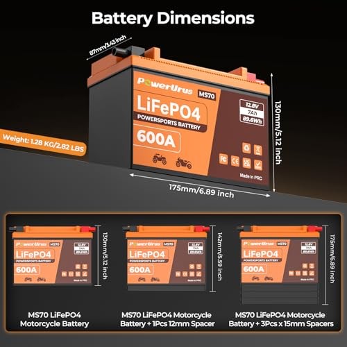 Lithium Motorcycle Battery, 600A Lithium LiFePO4 Motorcycle LiFePO4 MS70
