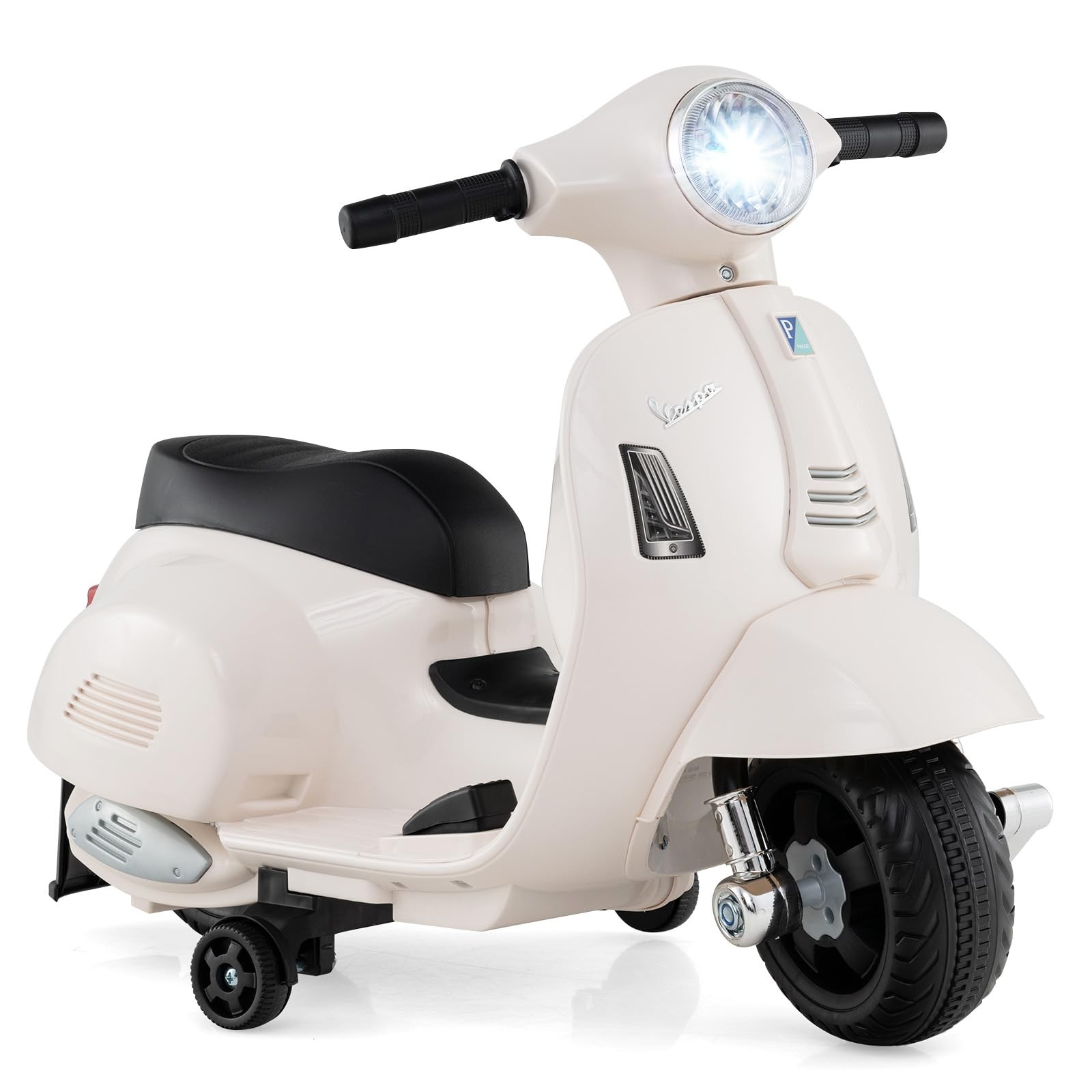Licensed Vespa Scooter Kids Motorcycle by OLAKIDS, 6V Ride on Electric Motorc…