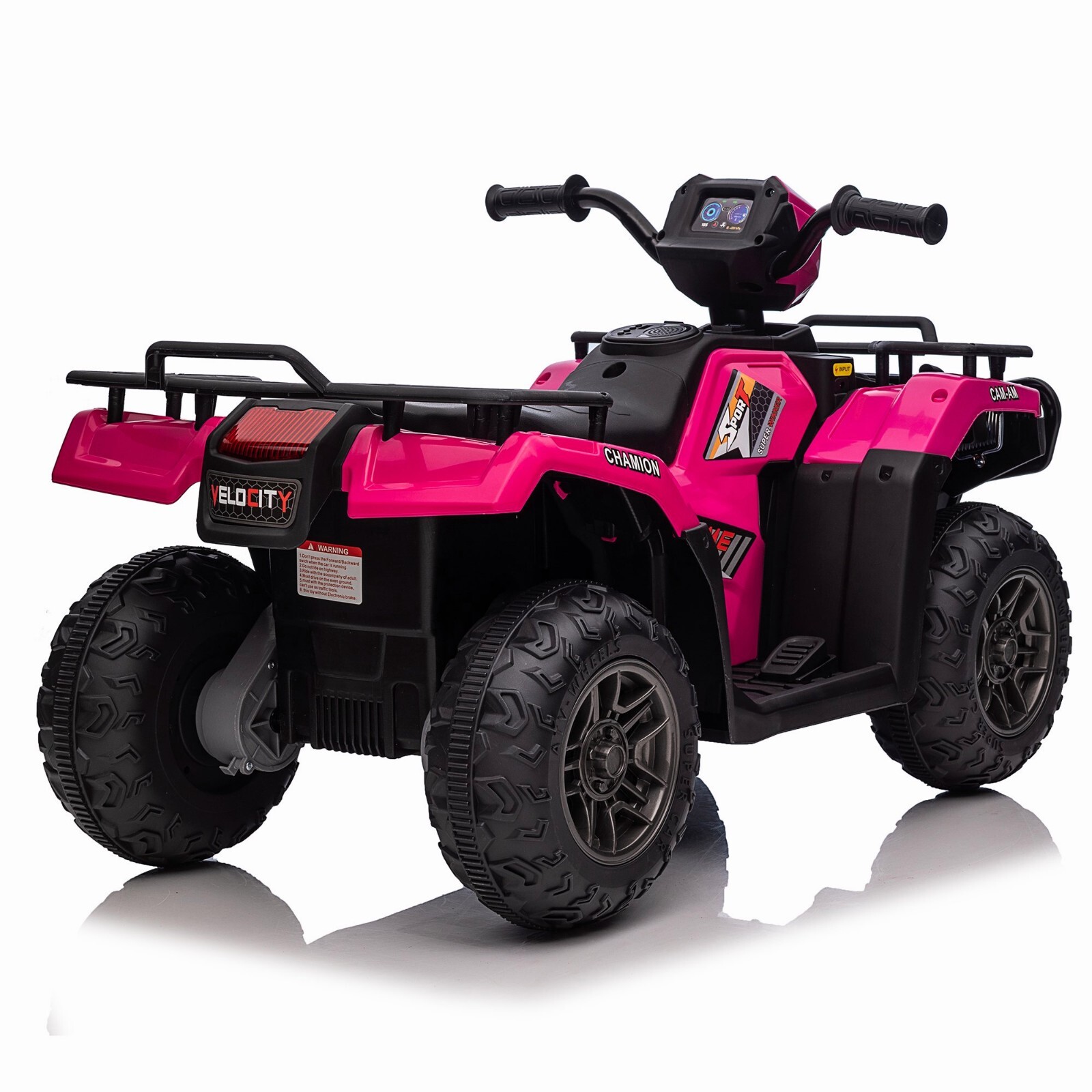 12V Kids ATV Electric Vehicle w/LED Lights, High & Low Speed 4 Wheeler w/LED MP3
