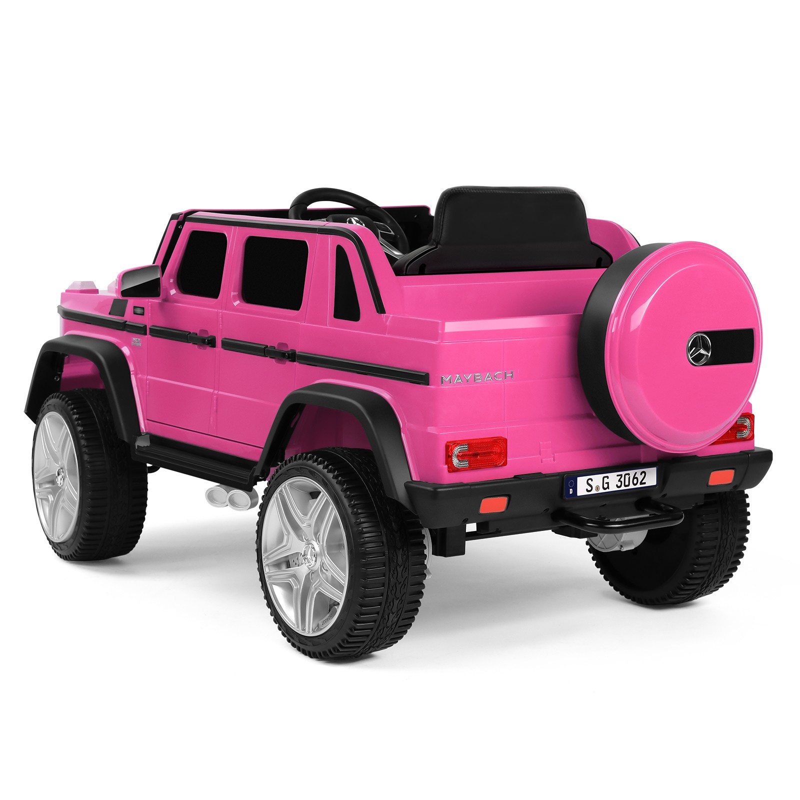 JOYLDIAS Pink Electric 12V Battery Kids Ride on Truck Car Toy Music LED w/Remote