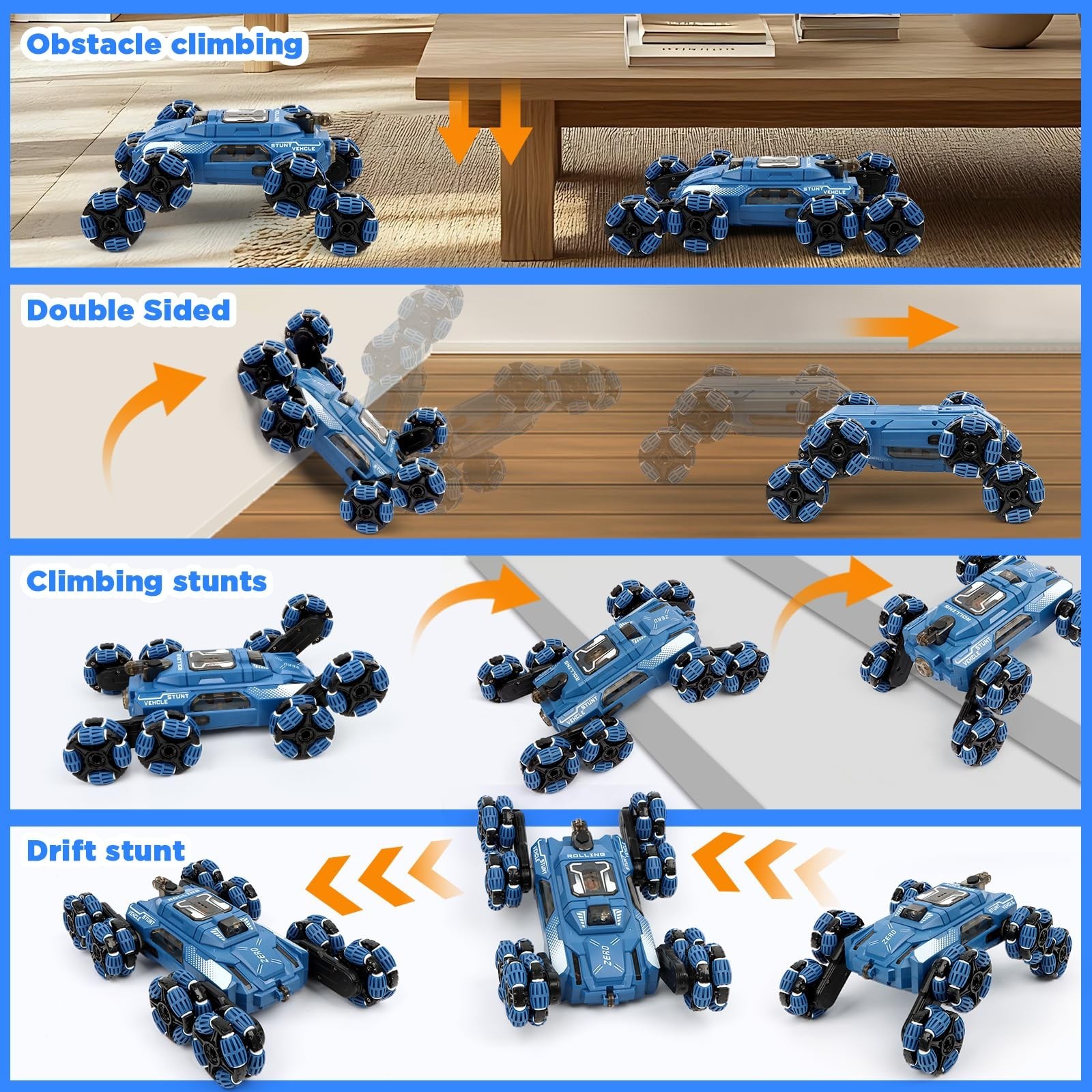 Cool 8 Wheel Gesture Control RC Stunt Car , Birthday Toys Gifts for 6 7 8-12 …