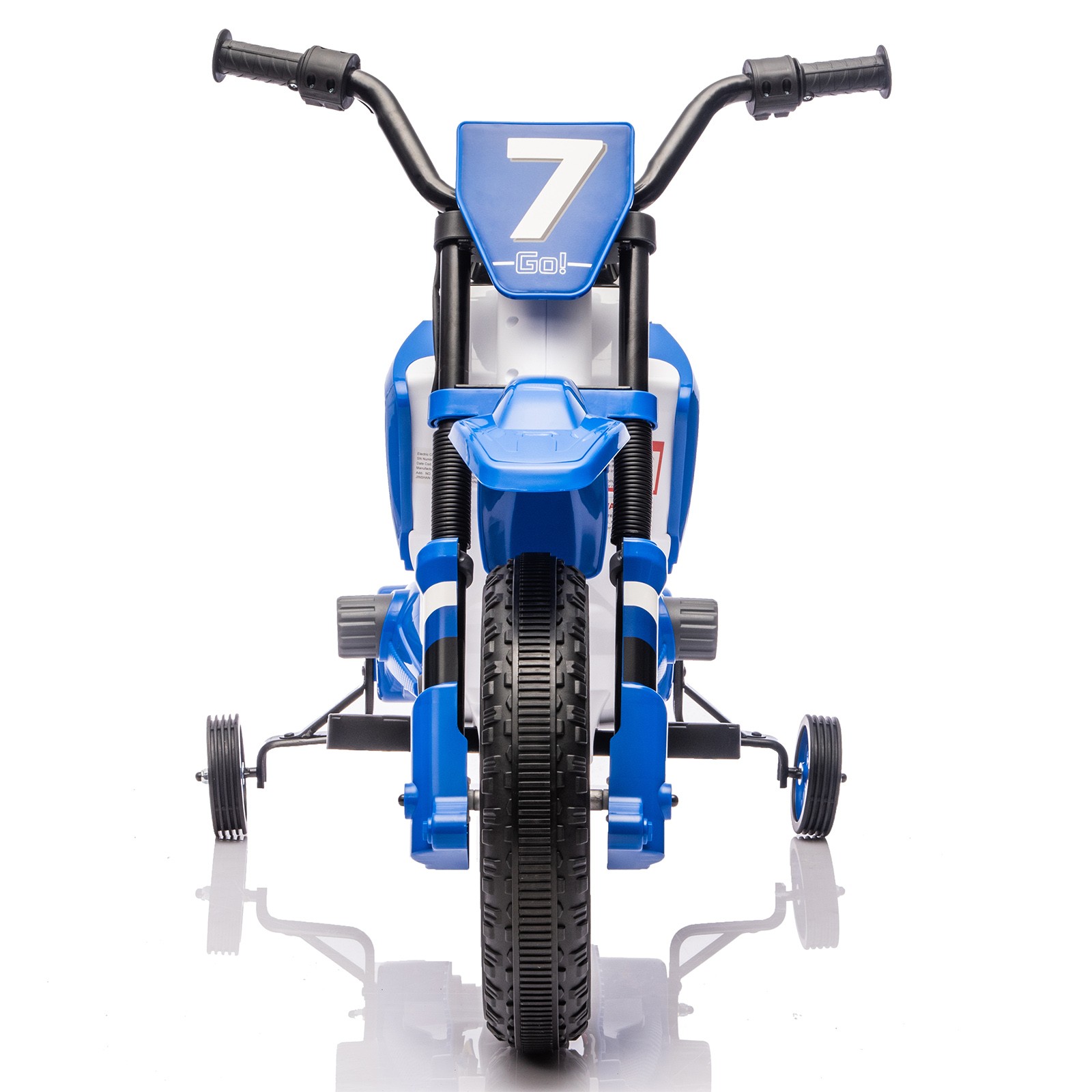 12V Kids Ride On Motorbike Motorcycle Dirt Bike with Music,Training Wheels Blue