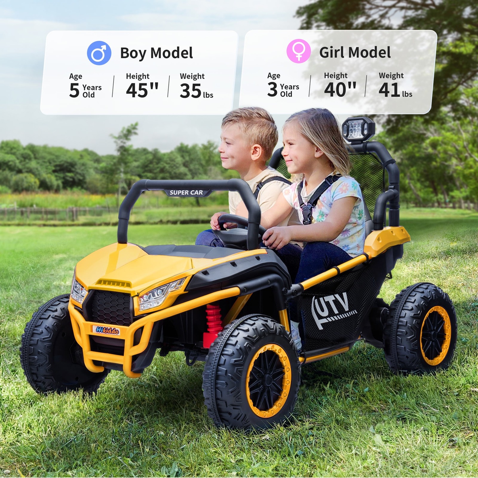 24V 10Ah Ride on Toys for Big Kids, 2-Seater Kids UTV Electric Car W/ Remote, 4*