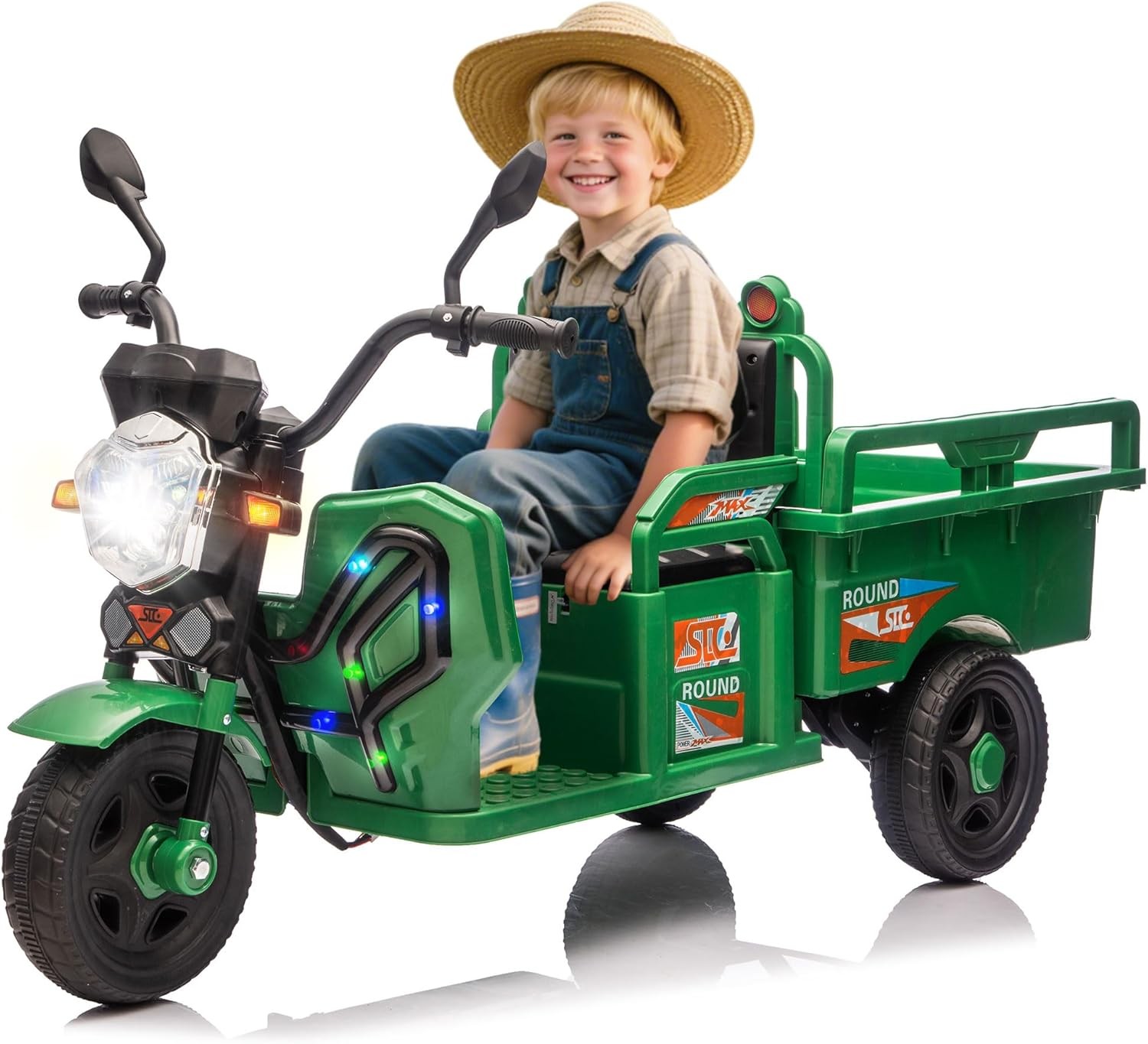 12V Kids Electric Tractor Ride on Dump Truck Car w/Extra Wide Seat & Cargo Bed