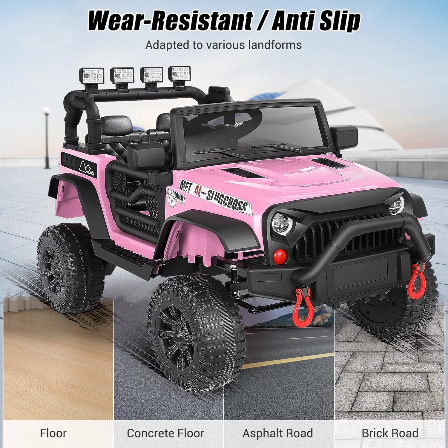 Kids Ride On Car Trucks 12/24V Electric Toy+Music LED Light Remote Control Gift-