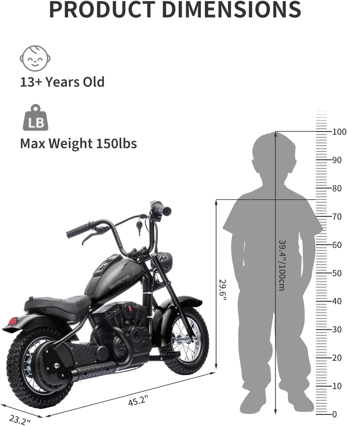 Kids Electric Dirt Bike Ages 8+,24v 250w,14MPH High Speed | LED Lights for Boys