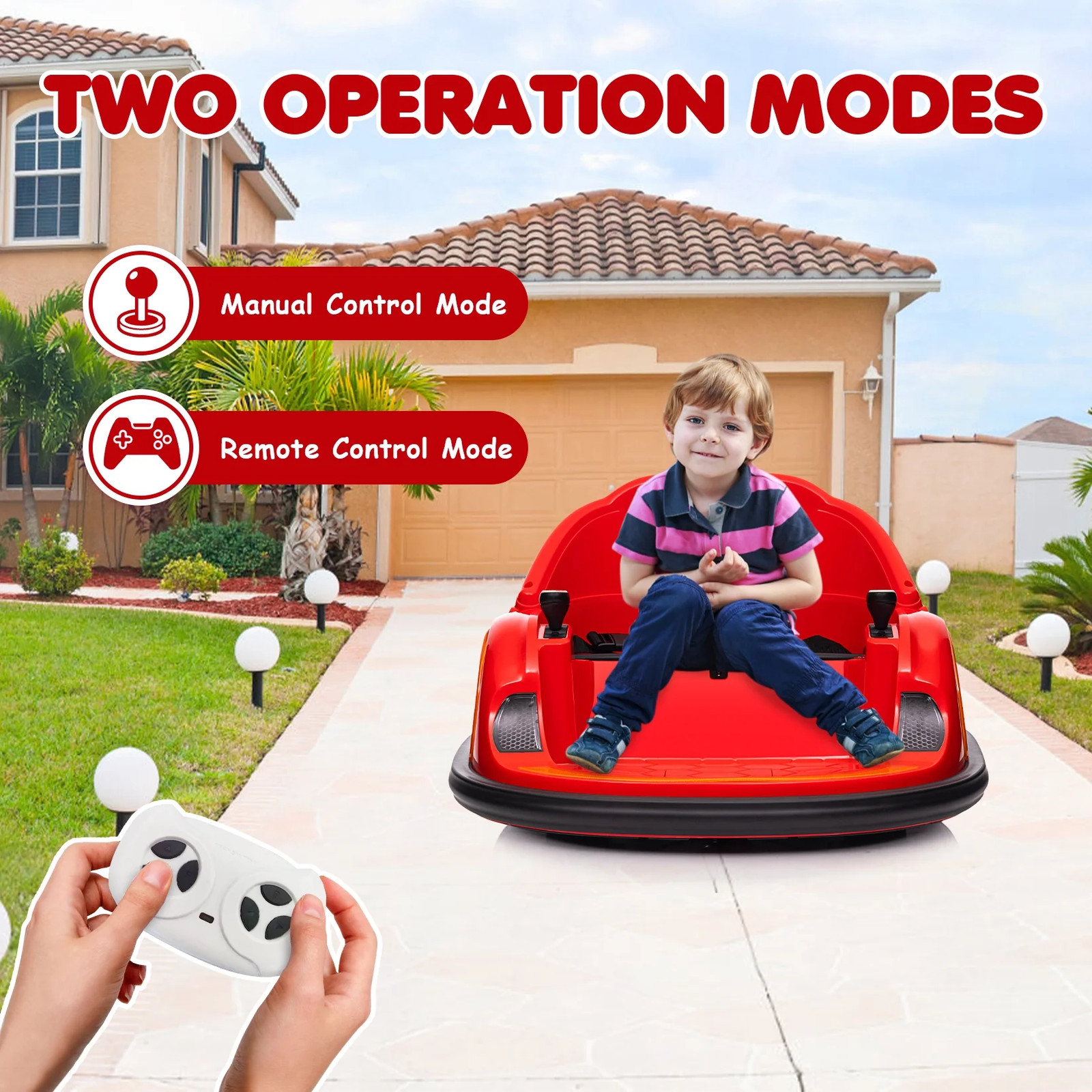 12V Electric Kids Ride on Bumper Car for Toddlers with Parent Remote