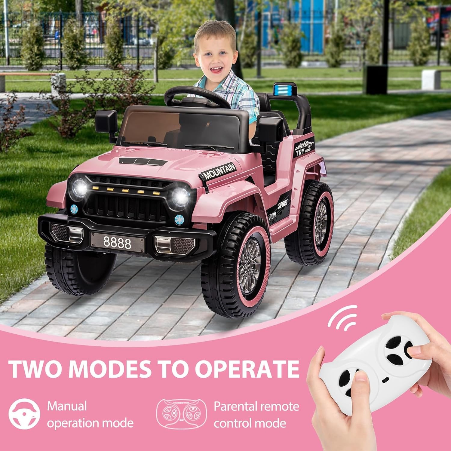 12V Kids Electric Ride-On Truck Car – 3 Speed, MP3, LED Lights, 66 lb Capacity