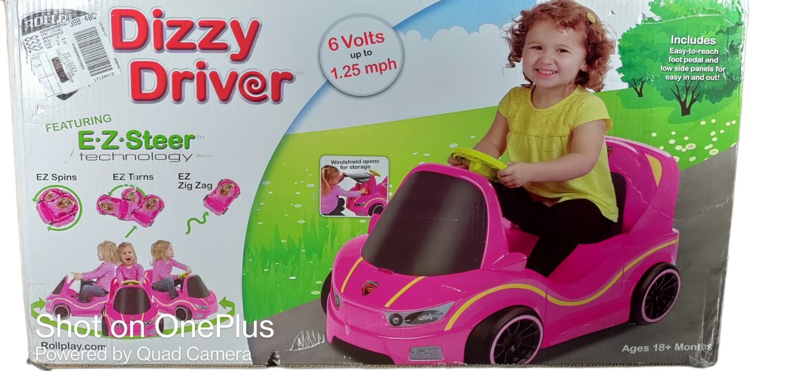 Rollplay Dizzy Driver 6-Volt Battery Operated Ride-On Power Wheel Car Pink Age 1