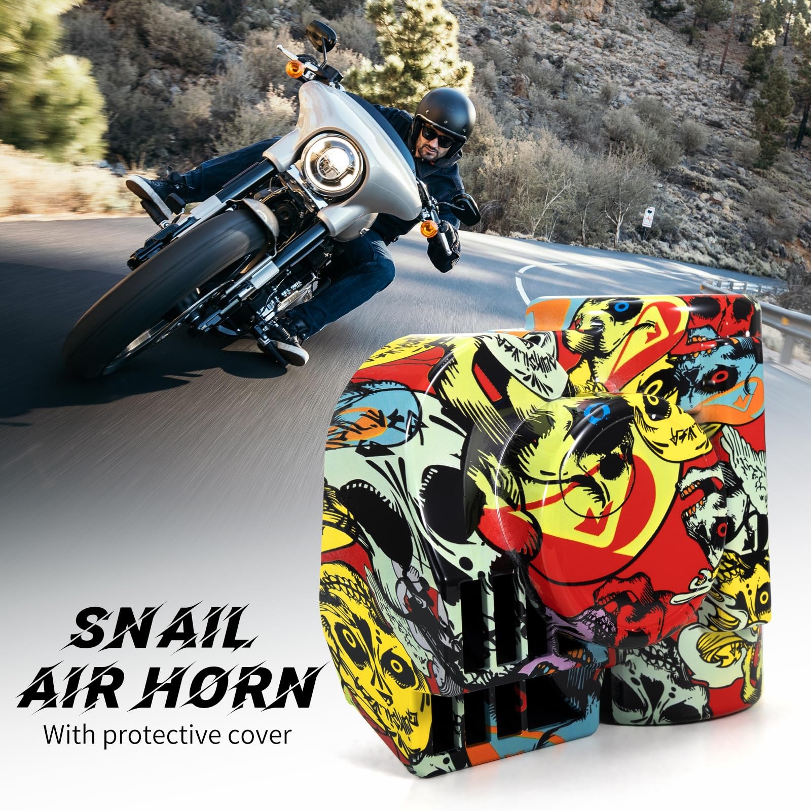 Motorcycle Horn Air Horn Train Horn 12V 150dB Loud Car Horns Compact Snail Mo…