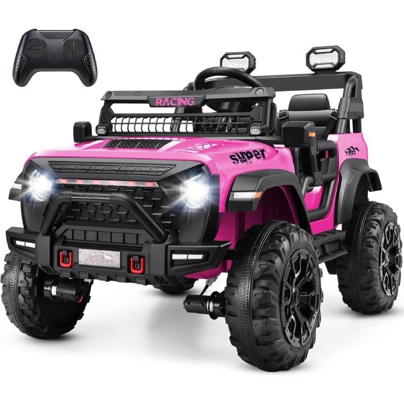 24V 2 Seater Ride on Car with Remote Control & 20 Inch Wide Seat for Boys Girls