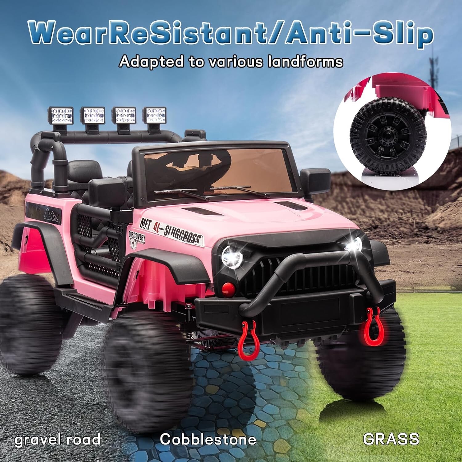 24V 400W Ride on Jeep with Remote Control Battery Powered Vehicle Toy for Kids