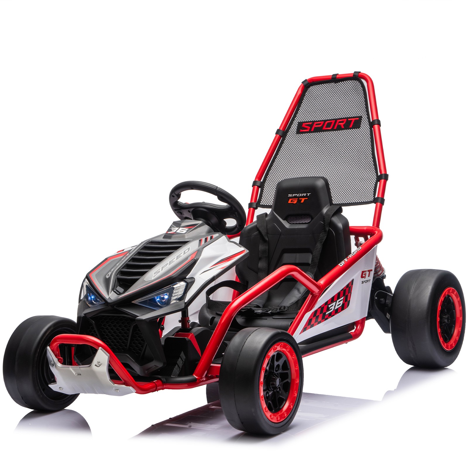 24V 400W Electric Ride on Toy,Crazy Go Cart Drift Car 5-7.5 MPH for Kids 6-12