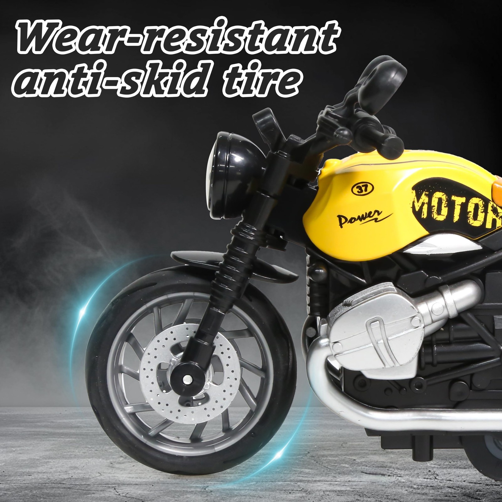 4-Pack Pull-Back Motorcycle Toys – Friction Powered Kids Toy Cars with Lights…