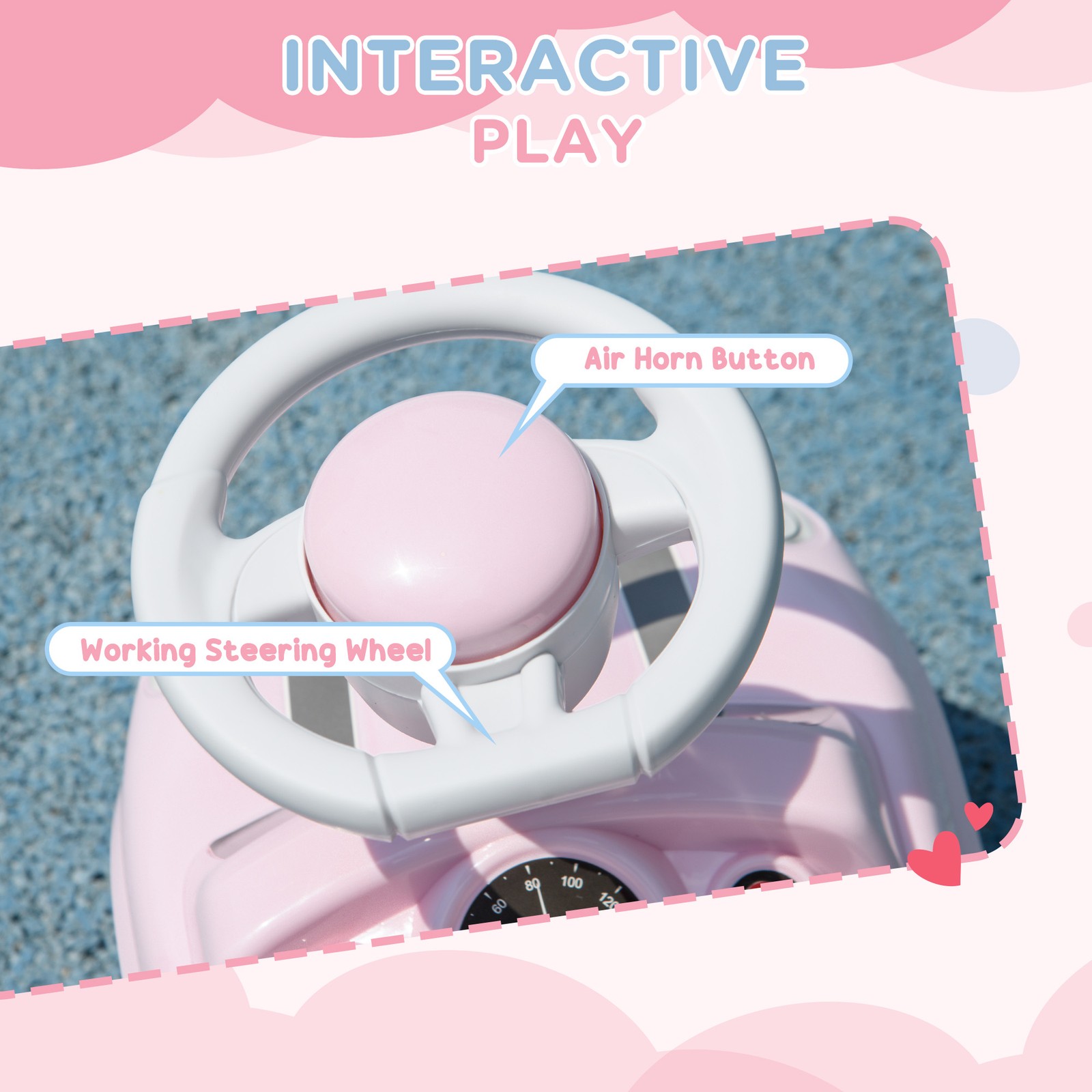 Toddler Ride on Toy, Foot to Floor Sliding Car, Pink