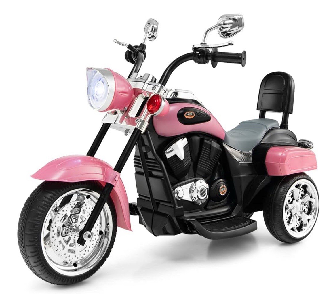 3 Wheel Kids Ride On Motorcycle 6V Battery Powered Electric Toy Chopper Trike