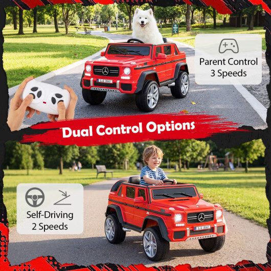 12V Licensed Mercedes-Benz Kids Ride-On Car w/ Remote Control – Red
