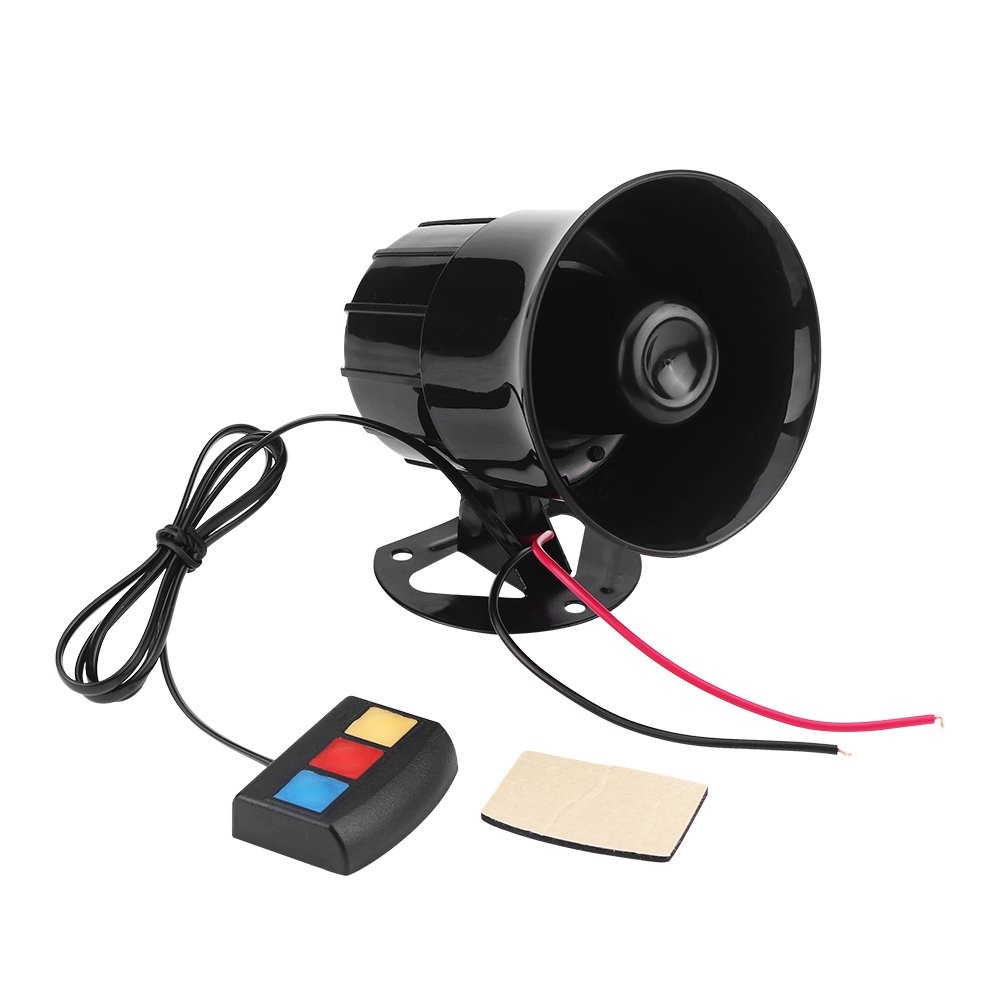 Motorcycle Horn,12V 30W Car Motorcycle Alarm Warning Siren Horn 3 Sound Speaker