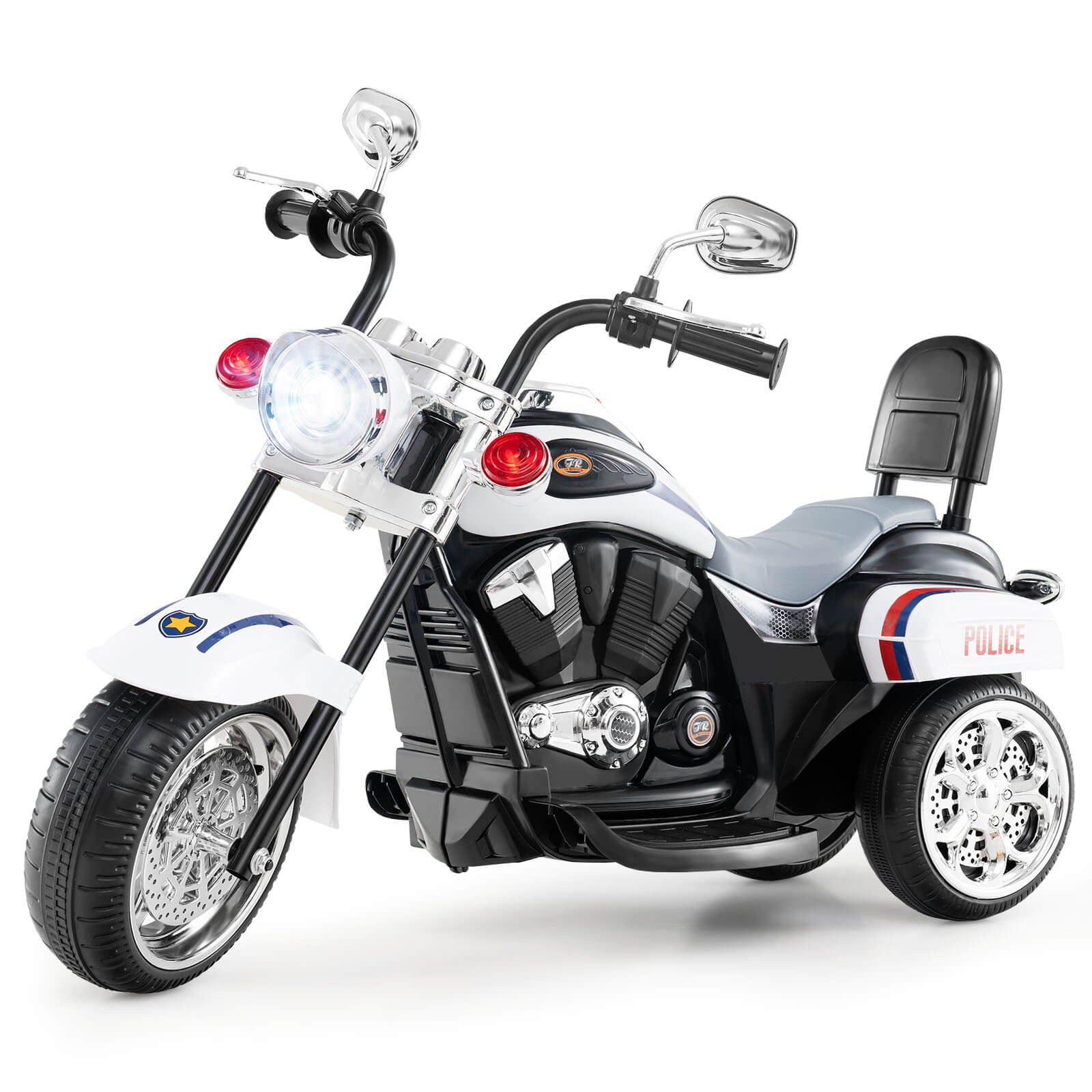 6V Kids Ride On Chopper Motorcycle 3 Wheel Trike w/ Headlight and Horn