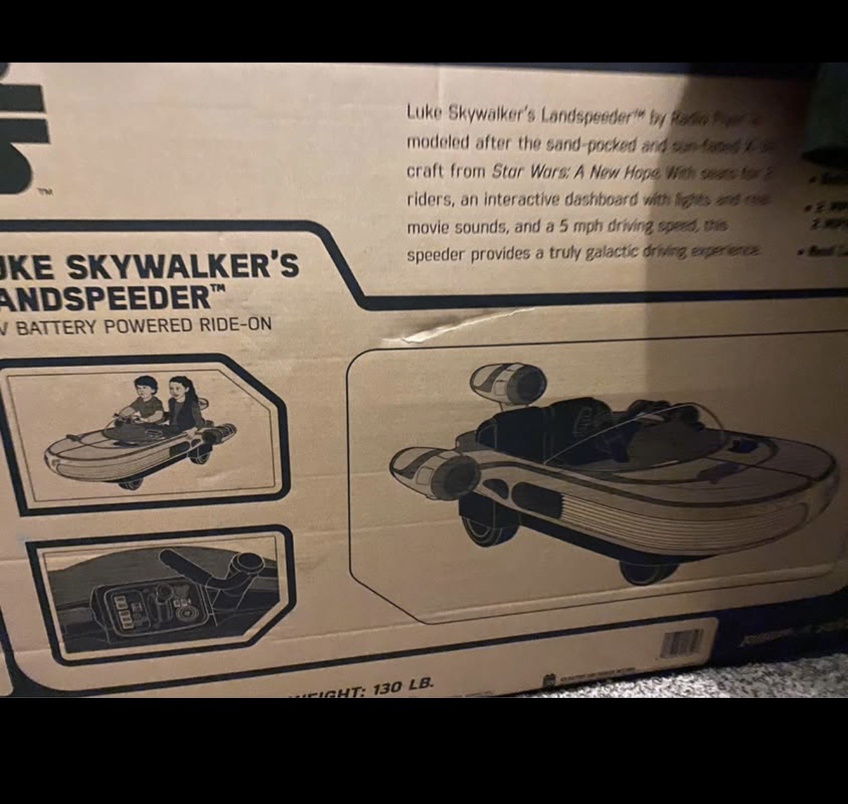 Star Wars Luke Skywalkers Landspeeder 12v Radio Flyer Kids Ride MISB