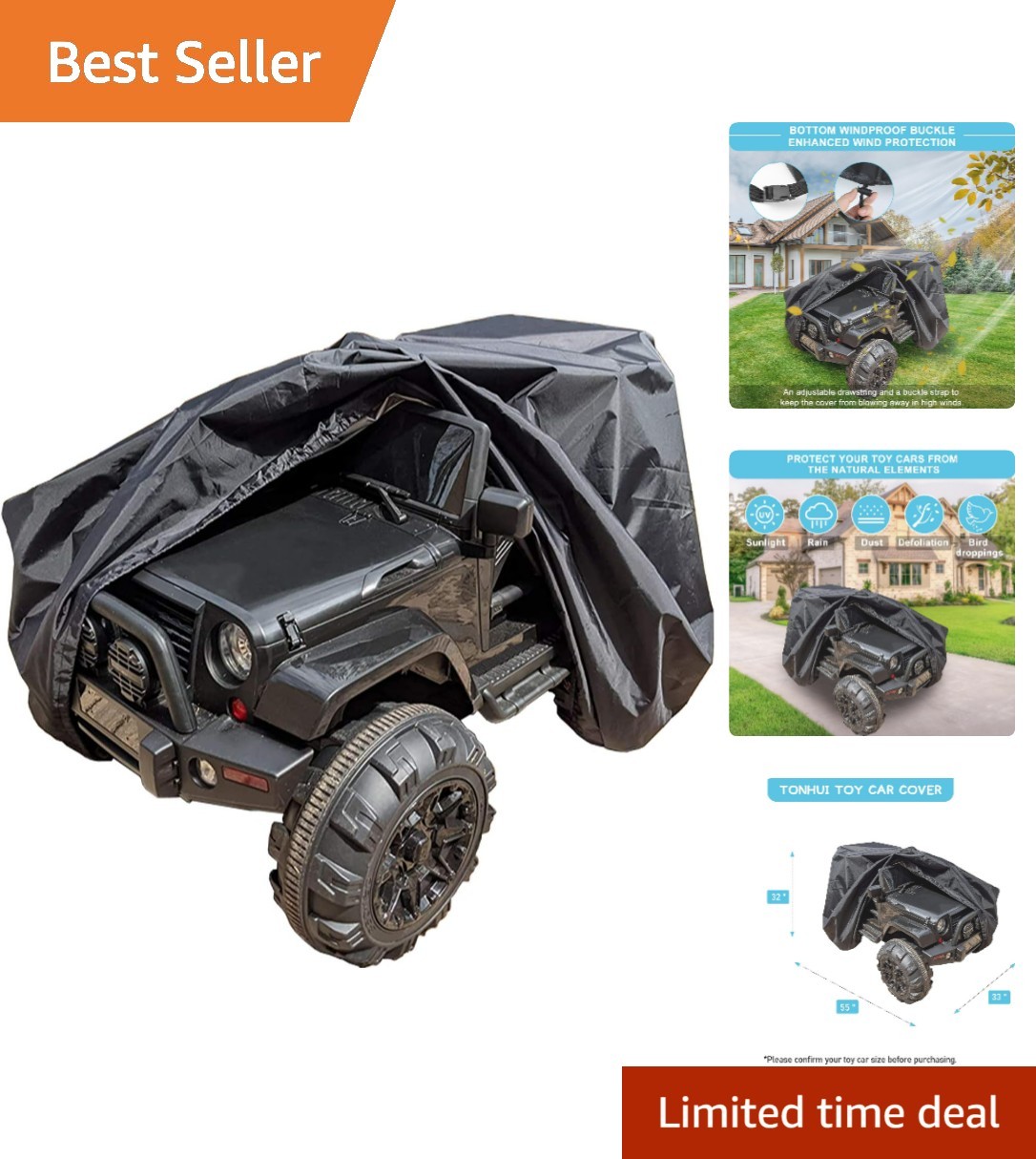 Large Waterproof Toy Car Cover for Kids – Protects from All Weather Conditions