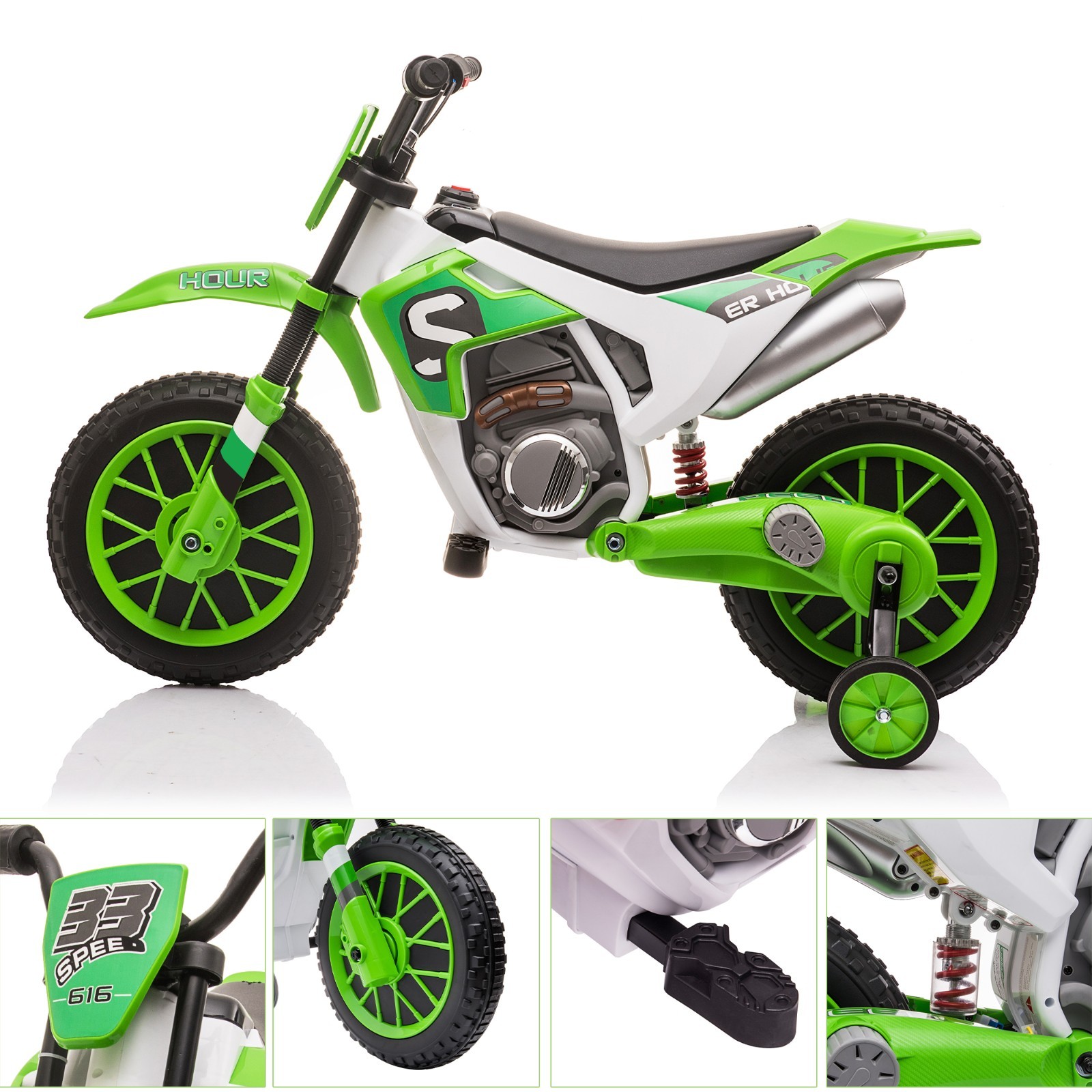TOBBI Electric Motorcycle for Kids 12V Dirt Bike Ride on Toy Battery Motorbike