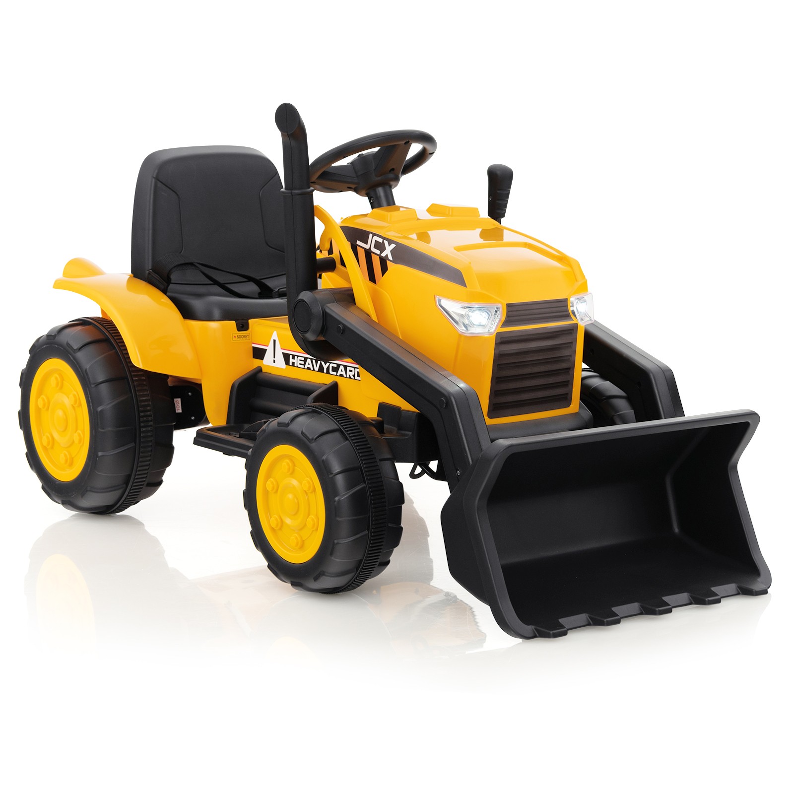 12V Kids Ride On Excavator Digger Electric Bulldozer Tractor RC w/ Light & Music