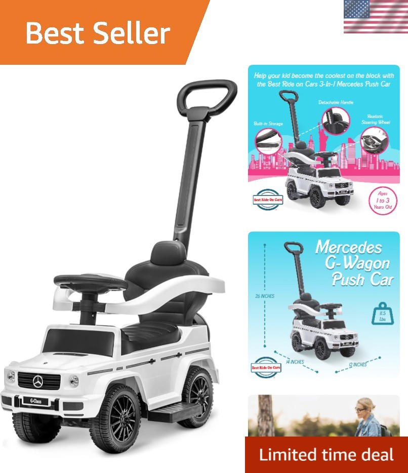 Kids Outdoor Stroller Mercedes G-Wagon for Toddlers 1 to 3 Old with Music, H…