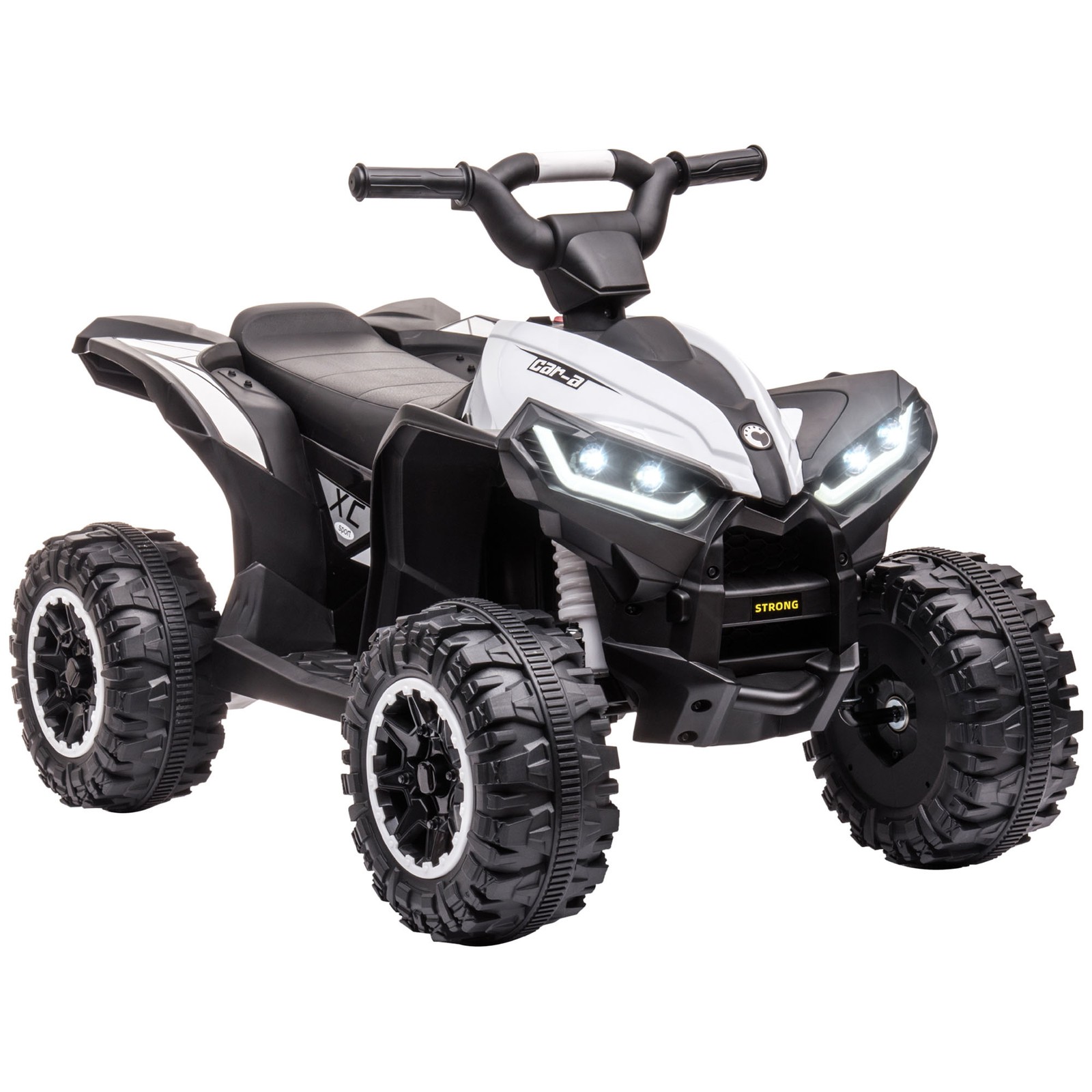Four Wheeler for Kids with Music, Electric Ride-on Toy for Toddlers, White