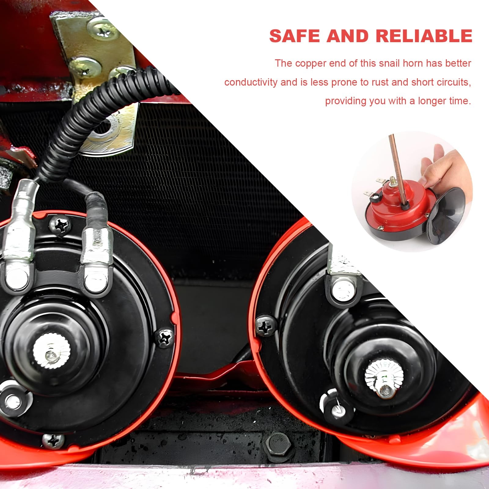 2 Pack 12V Super Loud Train Horns Vehicle Air Electric Snail Horn for Truck
