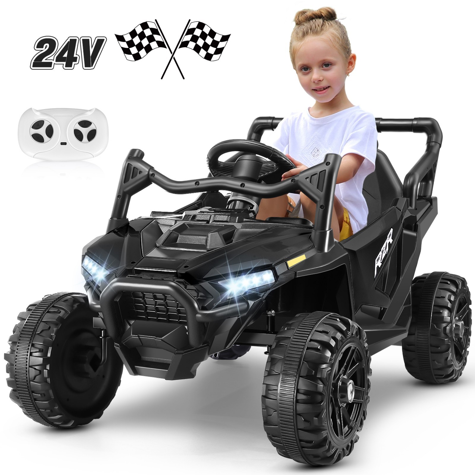 24V Kids Electric Car Ride on UTV Battery Power Wheels w/Remote Control & Music