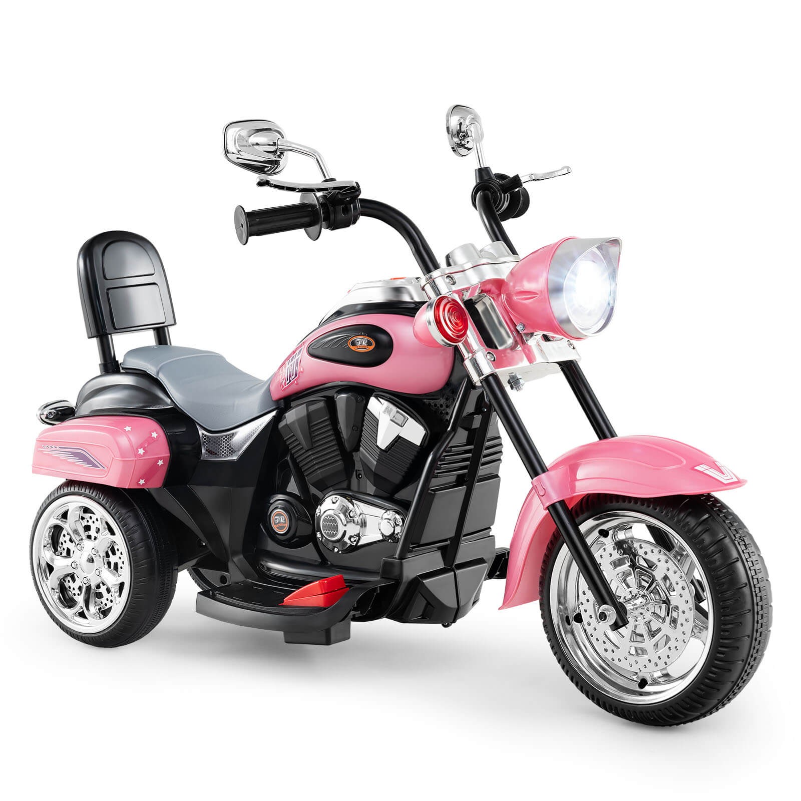 6V Kids Ride On Chopper Motorcycle 3 Wheel Trike with Headlight and Horn