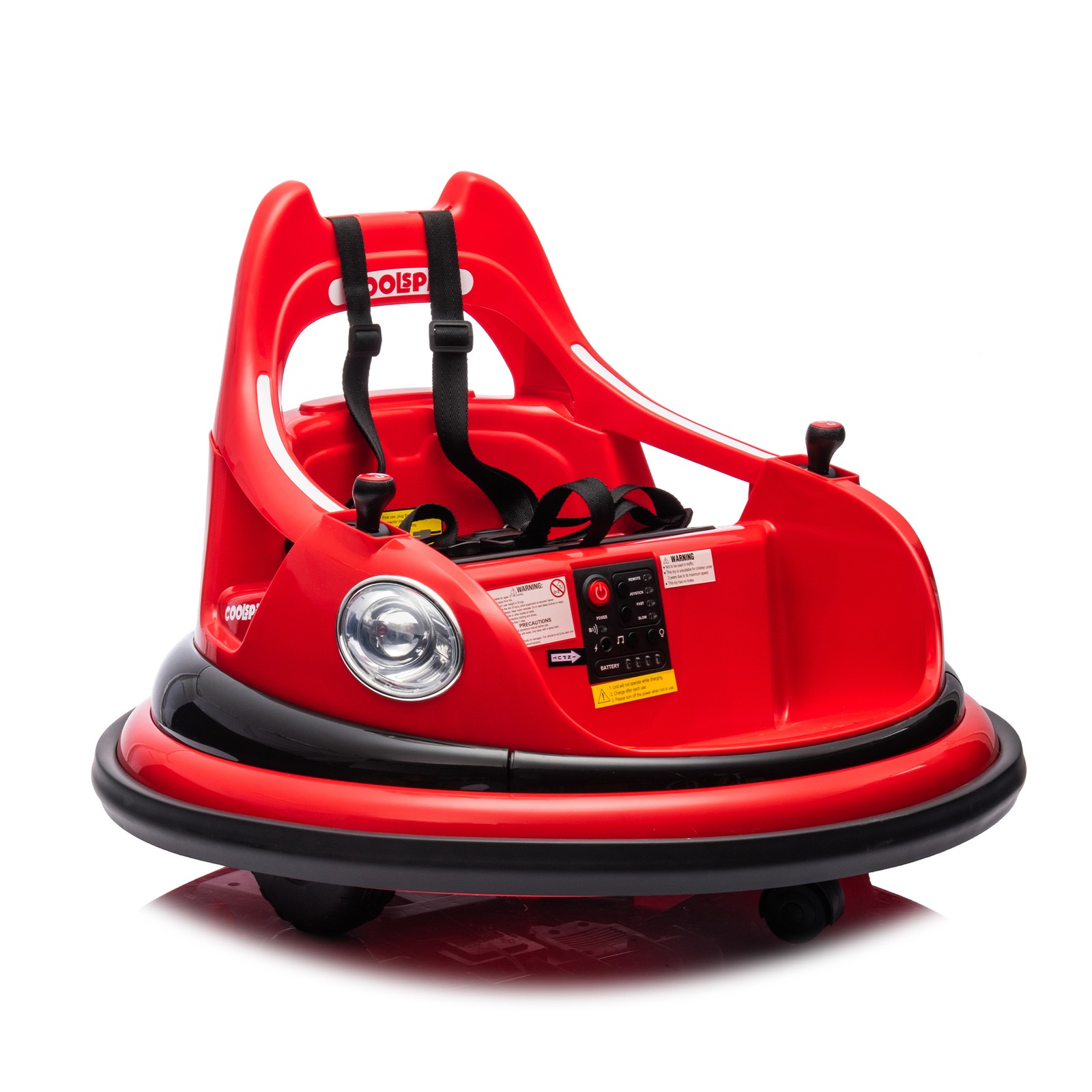 12V Ride on Bumper Car for Kids Electric Car for Kids 1.5-5 Years Old LED Red
