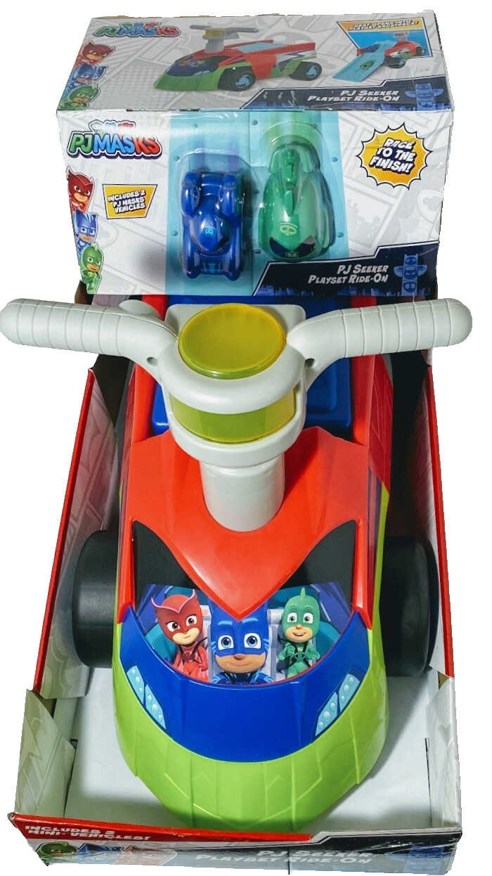 PJ Masks Seeker Ride On with 2 Mini Vehicles and Sounds for Kids 1-3 Years – NEW