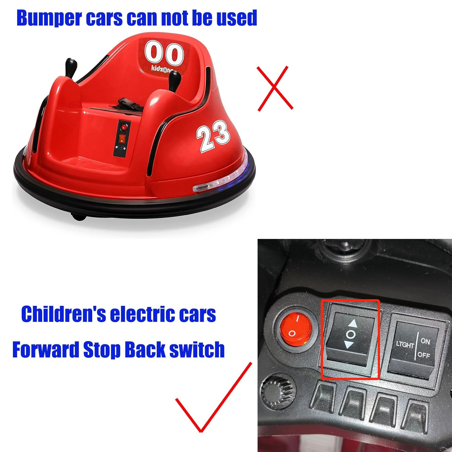 2 Pcs 6V 12Volt 24V Compatible with Power Wheels Forward Stop Back Shift Switch