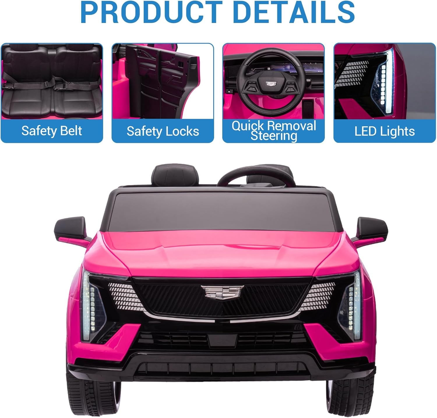 Electric 24V Battery Kids Ride On Truck Car 2-Seater Vehicle w/Remote, LED Light