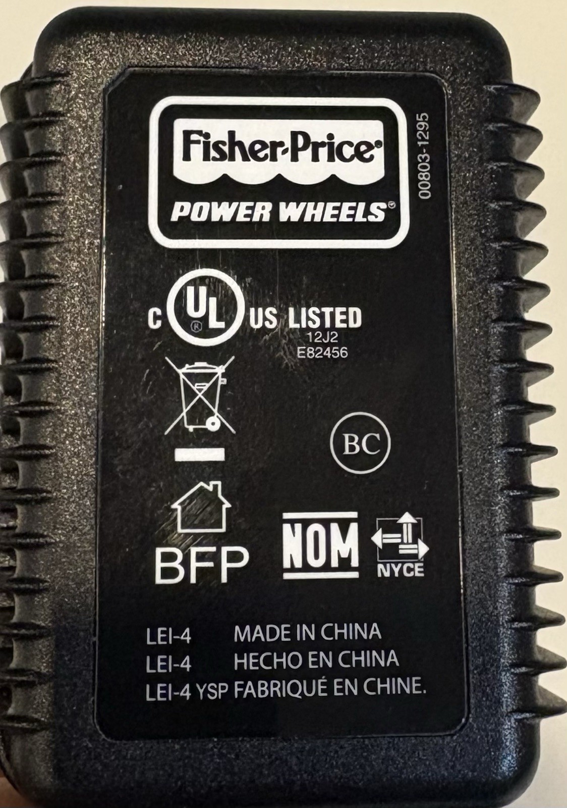 Fisher Price Power Wheels Class 2 Battery Charger Model 00801-1781 Wall Plug In
