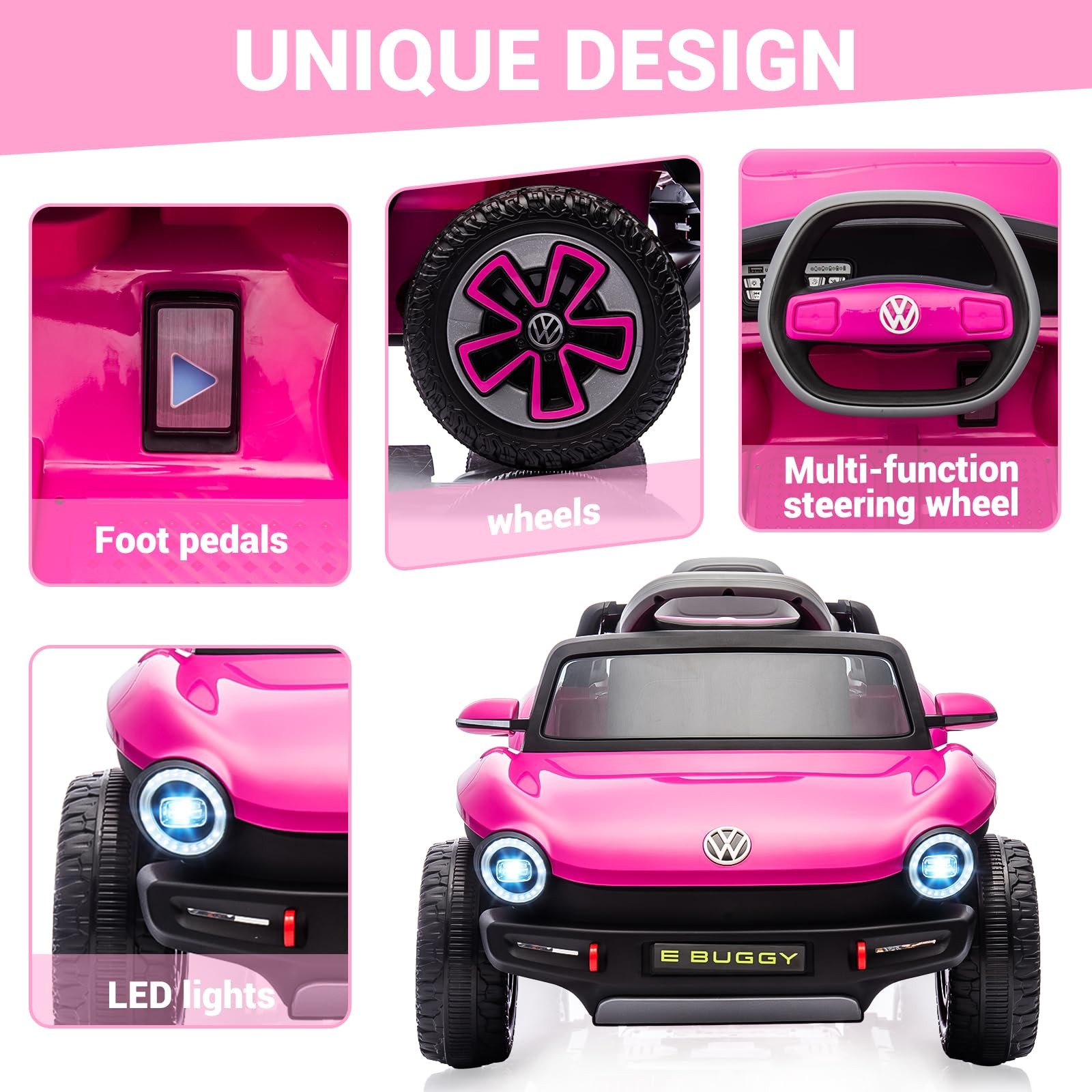 12V 7AH Ride On Car Toddler Electric Vehicle with Remote,Light, USB, Horn, Music